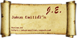 Jakus Emilián névjegykártya